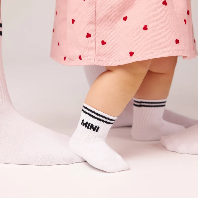 Familiensocken „Mommy, Daddy, Mini“ | Weiß