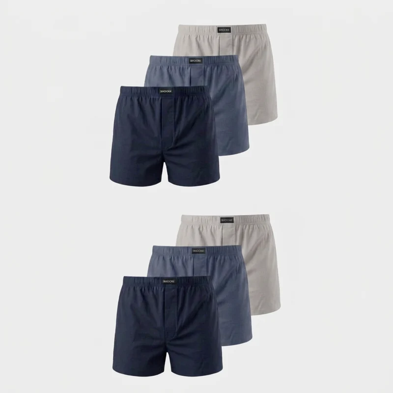 American Boxershorts Jersey | Mix (Dunkelblau/Blau/Hellgrau)