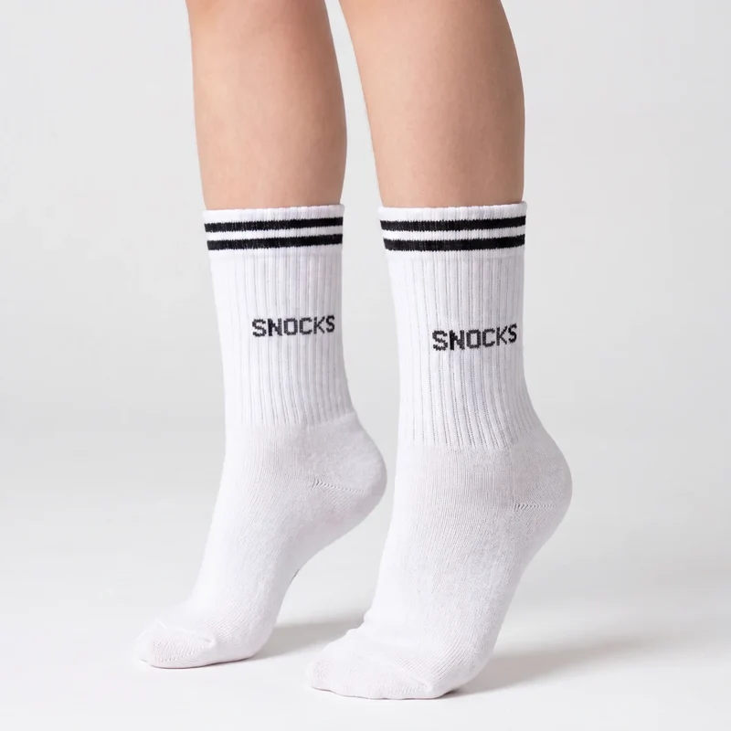 Hohe Sportsocken mit Streifen Kinder | Weiß