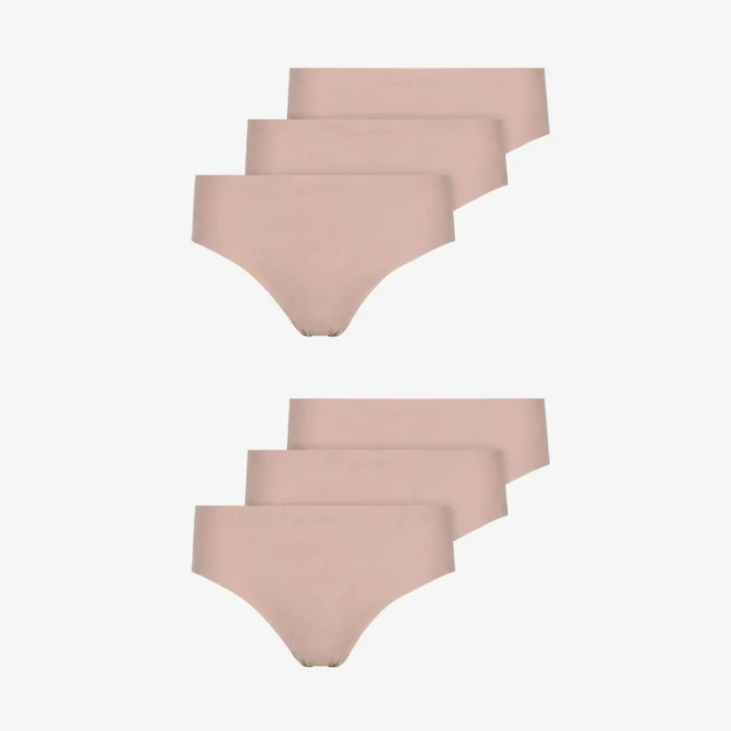 Microfiber High Waist Seamless Tanga | Beige