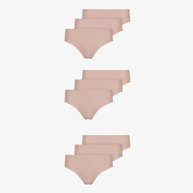 Microfiber High Waist Seamless Tanga | Beige