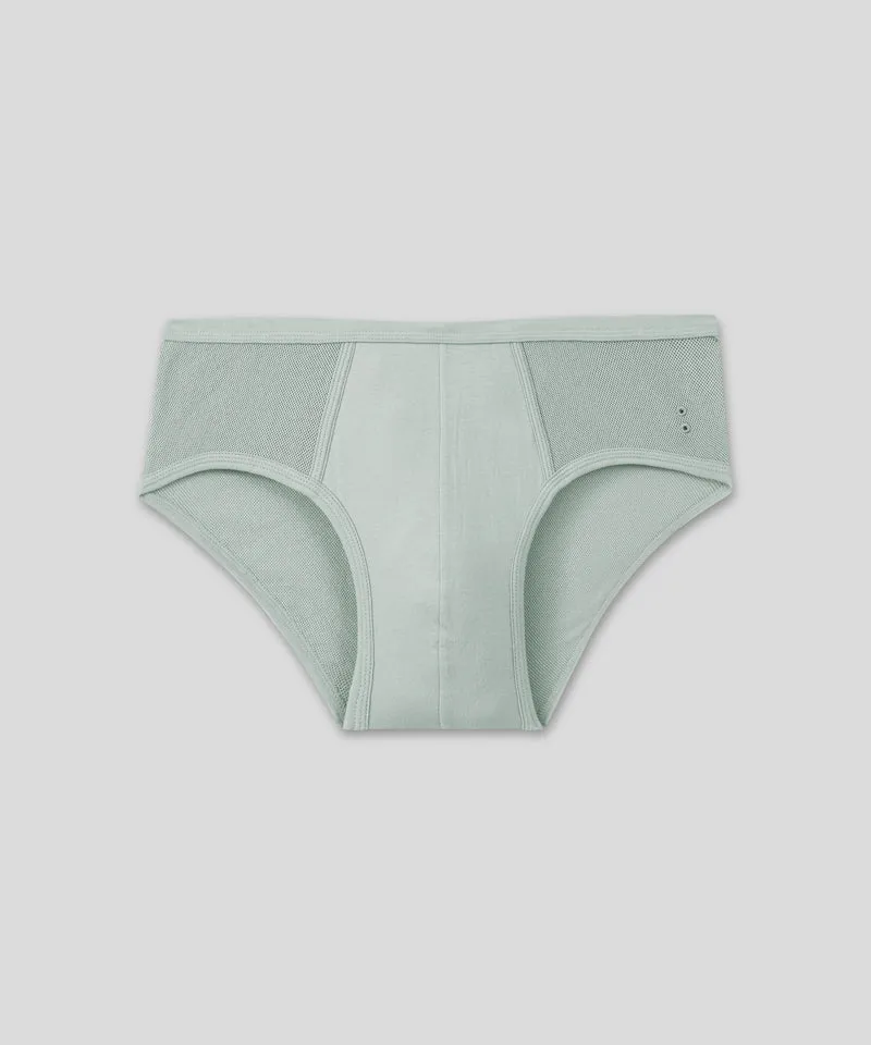 Mesh Y-Front Briefs: Gray Mist