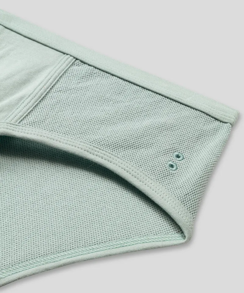 Mesh Y-Front Briefs: Gray Mist