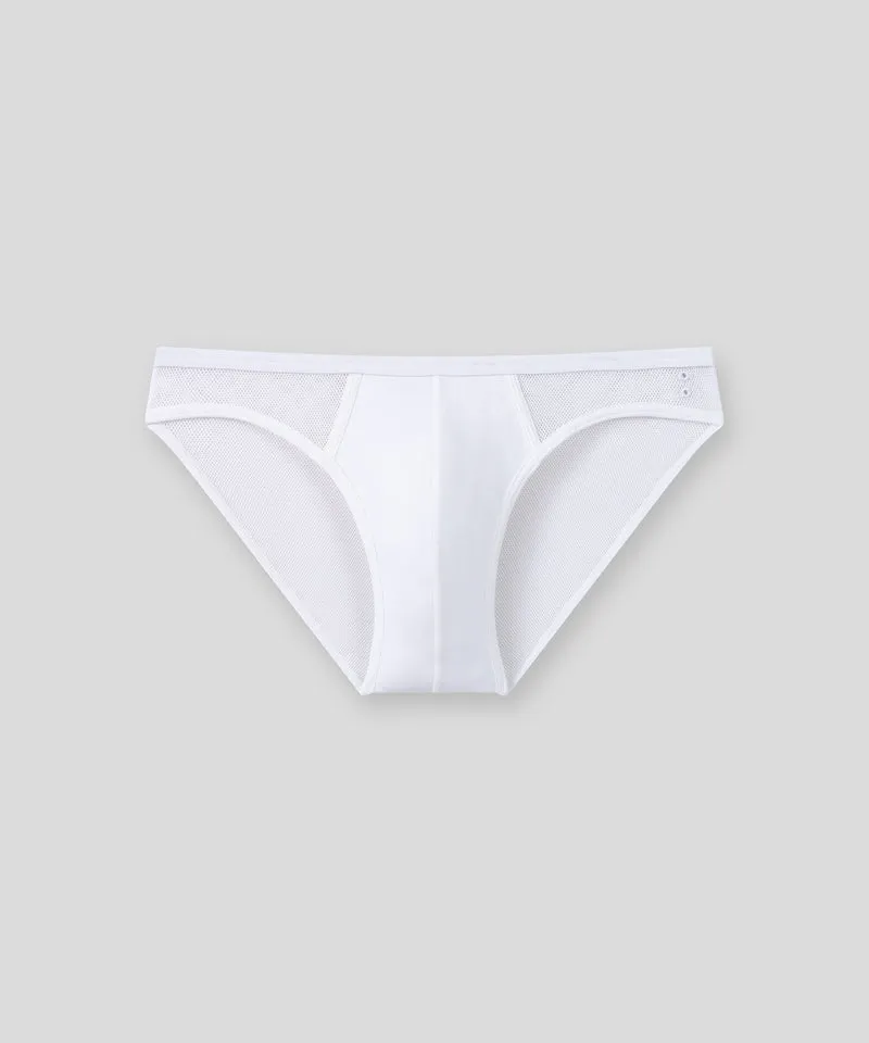 Mesh Slim Y-Front Briefs: White