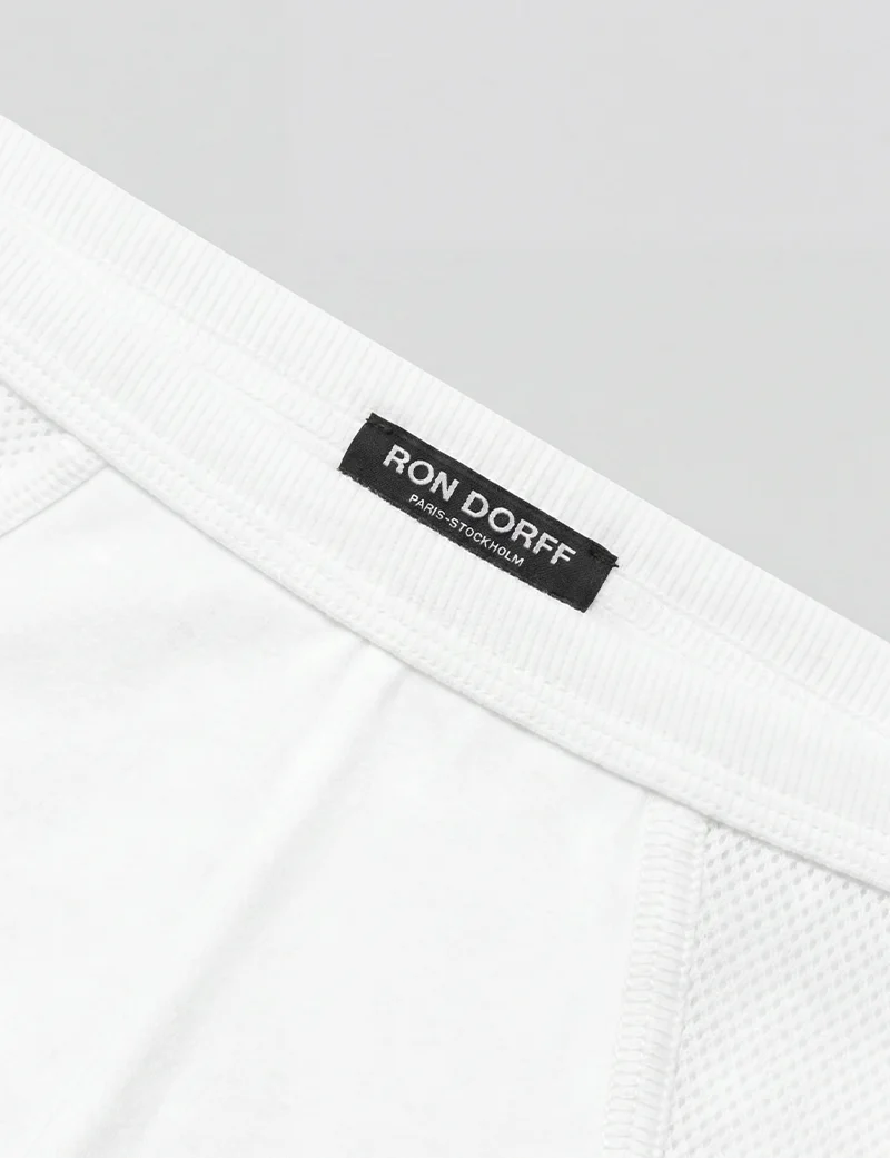 Mesh Slim Y-Front Briefs: White