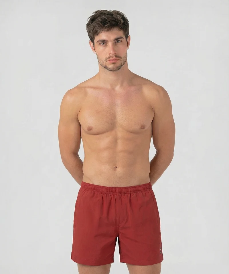 Extended Swim Shorts: Red