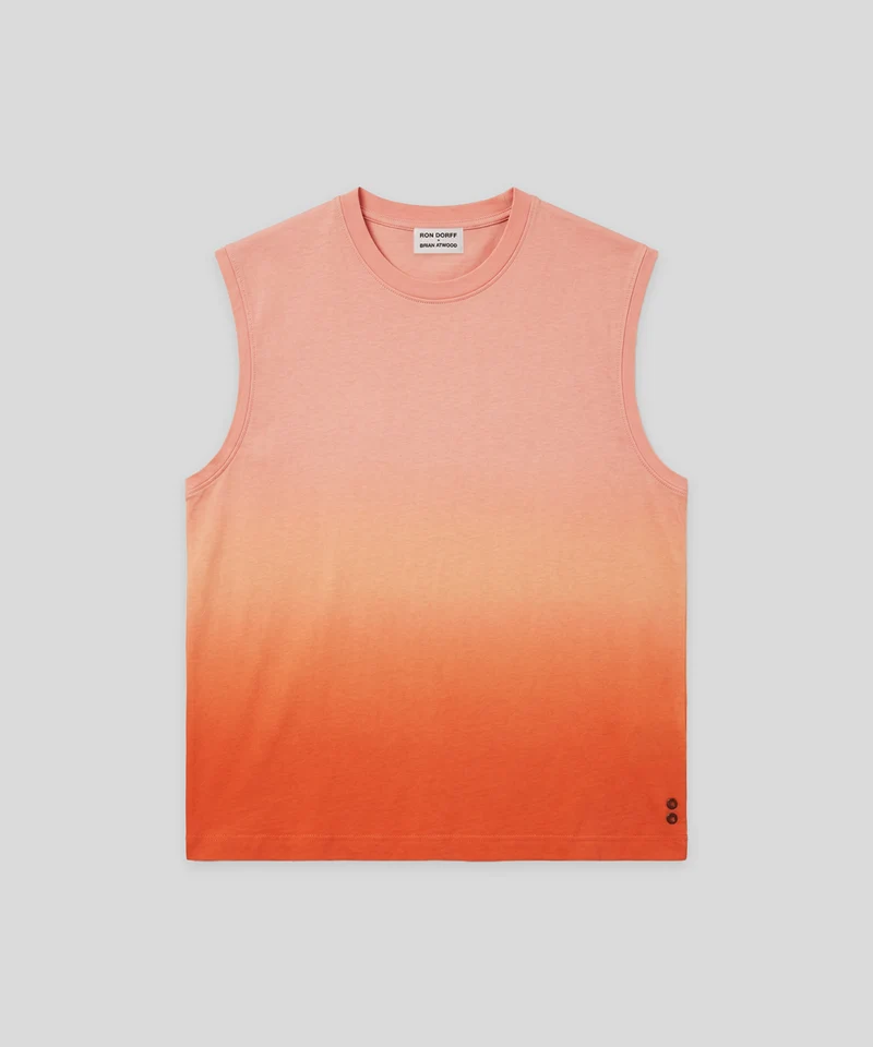 Light Organic Cotton Sleeveless Sweatshirt: Sunset Orange