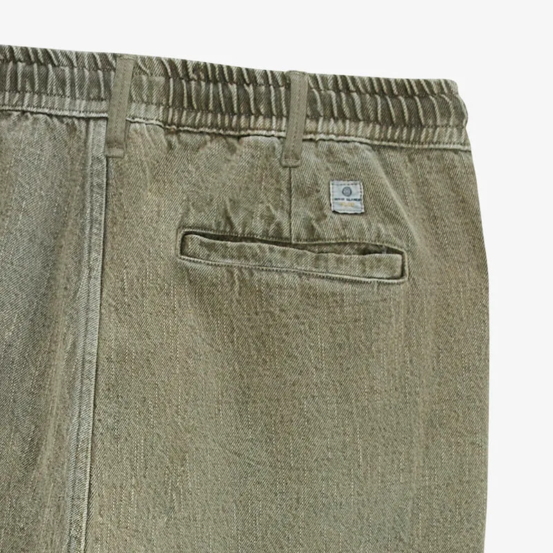 Pantalon coton twill texturé taille élastiquée taupe 549 SBPLAY