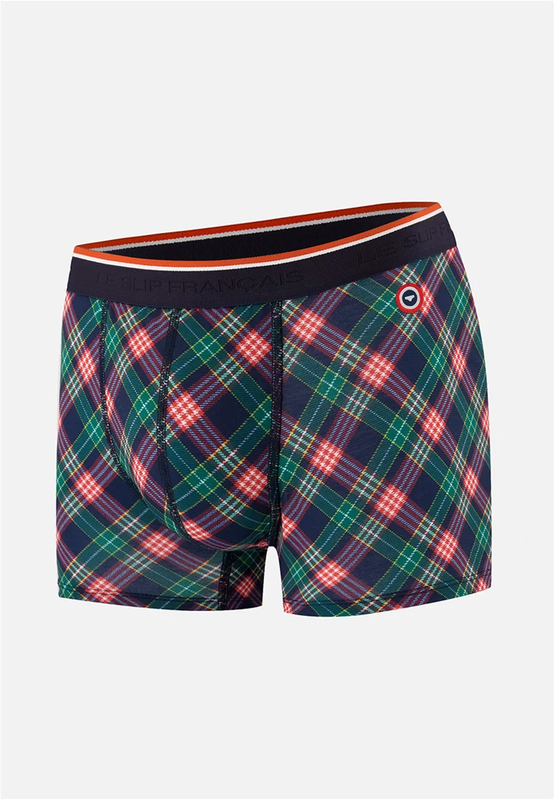 Boxer vert sapin imprimé carreaux tartan - Marius Carreaux Vert Sapin