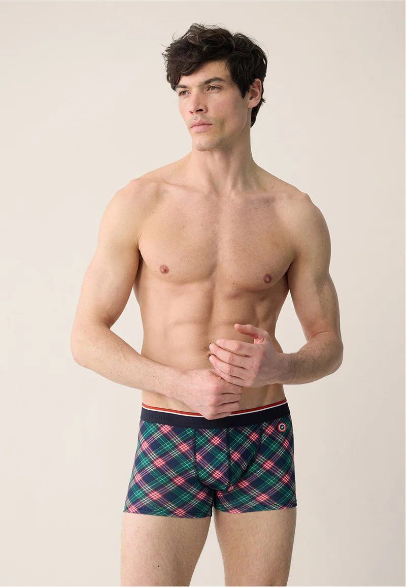 Boxer vert sapin imprimé carreaux tartan - Marius Carreaux Vert Sapin