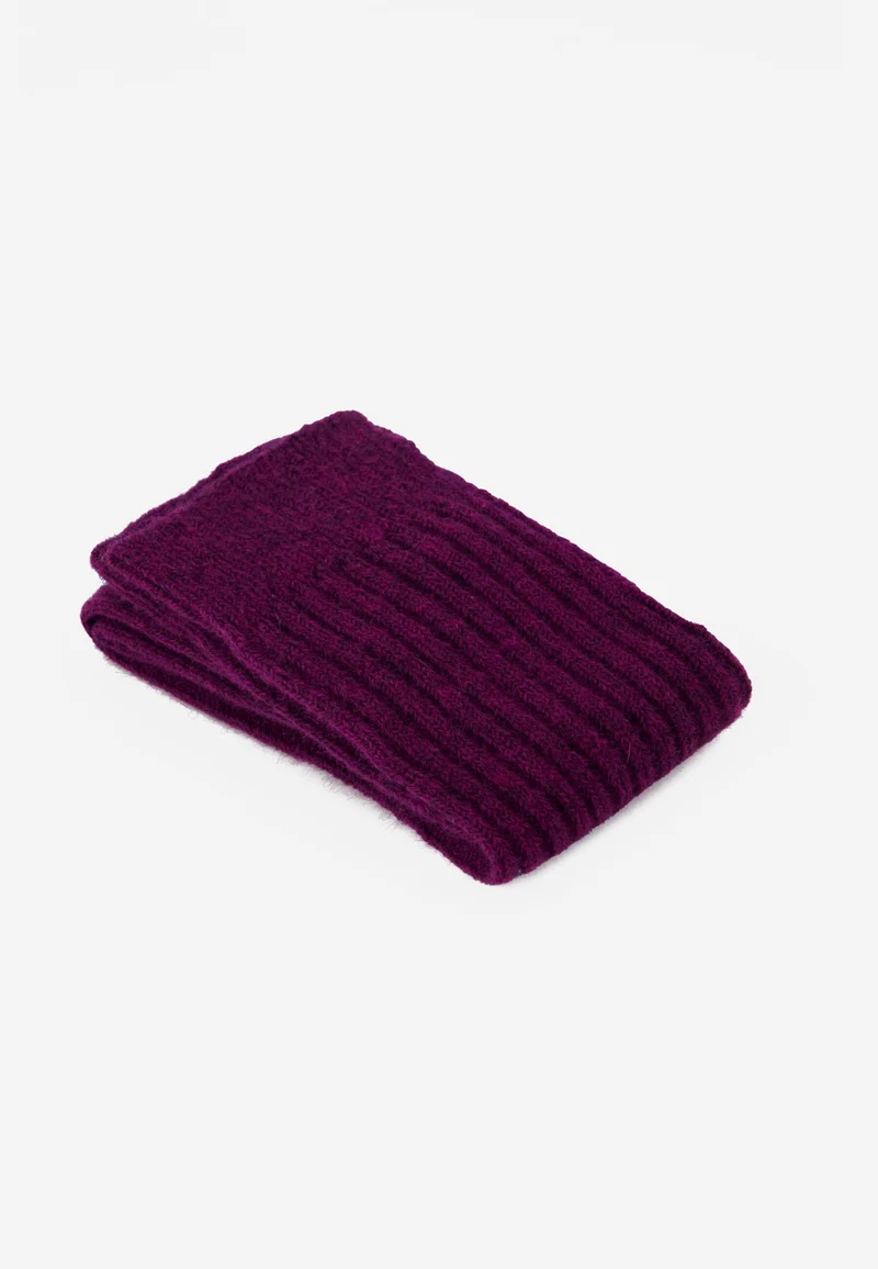Chaussettes mi-hautes prune avec mohair - Andy Prune