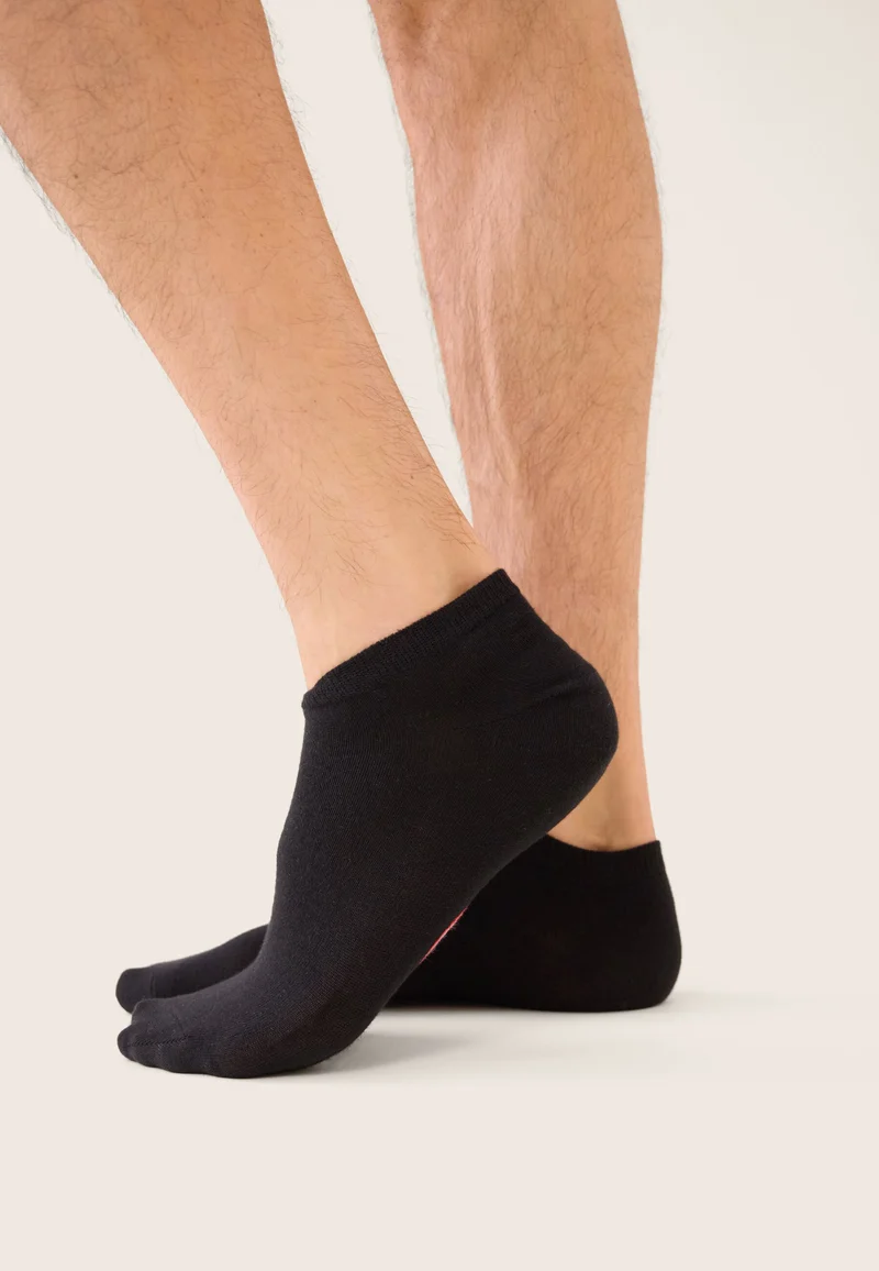 Lot de 3 socquettes en coton - Chaussettes Noir Marine Acier