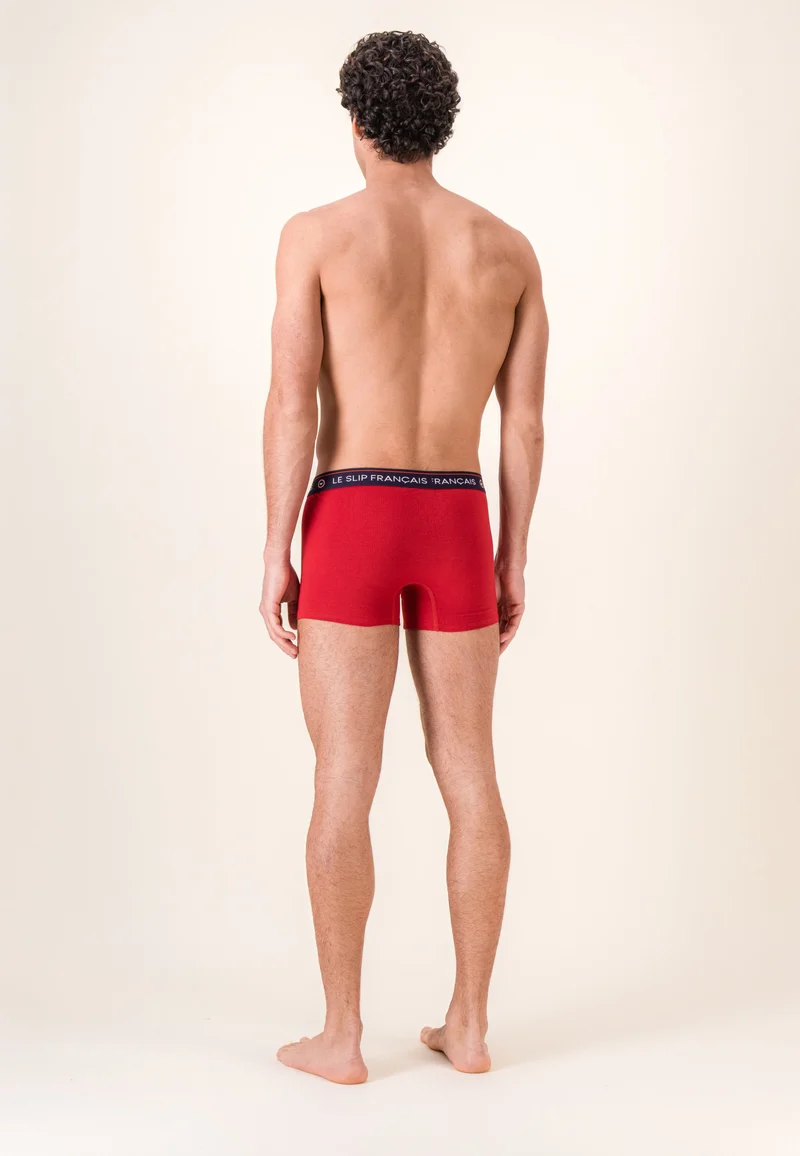 Boxer rouge en coton - Redoutable Rouge Cerise Brodé Tir Au But