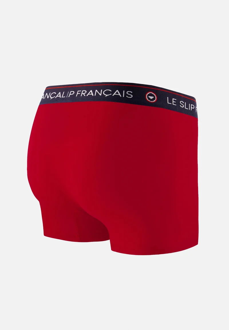 Boxer rouge en coton - Redoutable Rouge Cerise Brodé Tir Au But