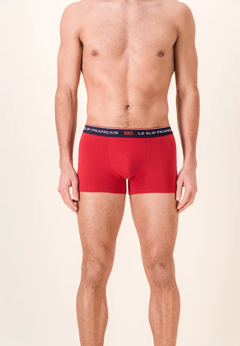 Lot de 2 boxers en coton bio - Boxers Marine Rouge - Collab 1083