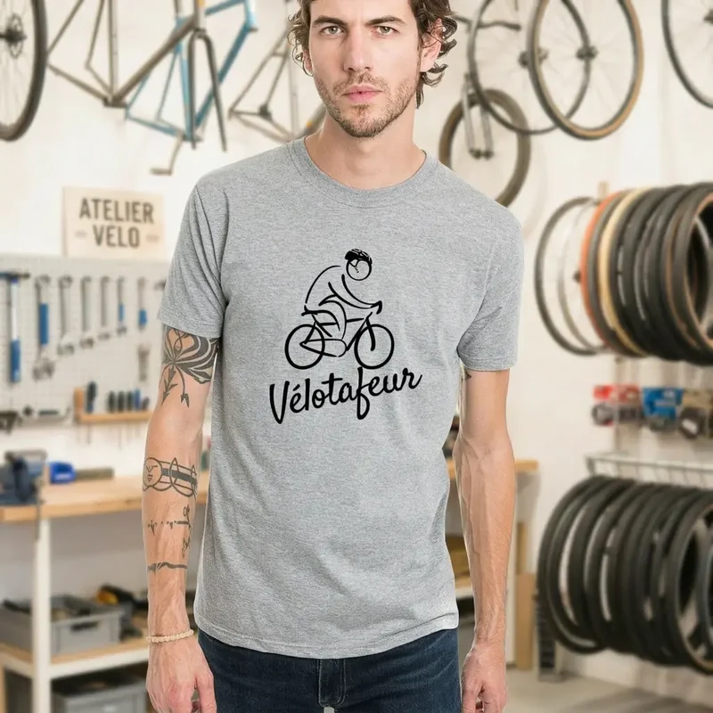 T-shirt Homme gris | Vélo "Vélotafeur"