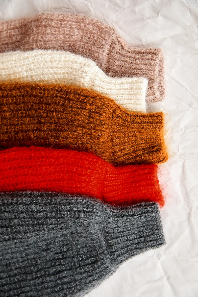 LUCIE Batwing Sweater in Mohair Wool - Ash Grey