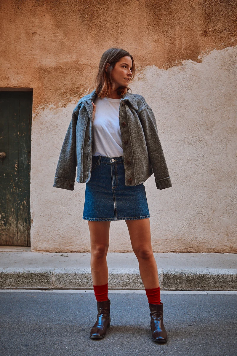 CALAMITY Knit Jacket in Merino Wool - Ash Grey