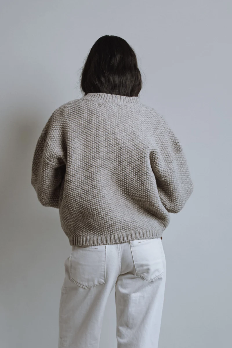PAOLA Irish Cable Sweater in Merino Wool - Beige