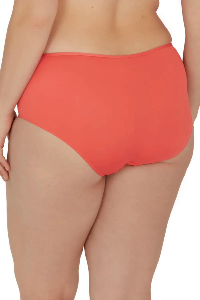 Shorty en dentelle et microfibre L'irrésistible - Corail