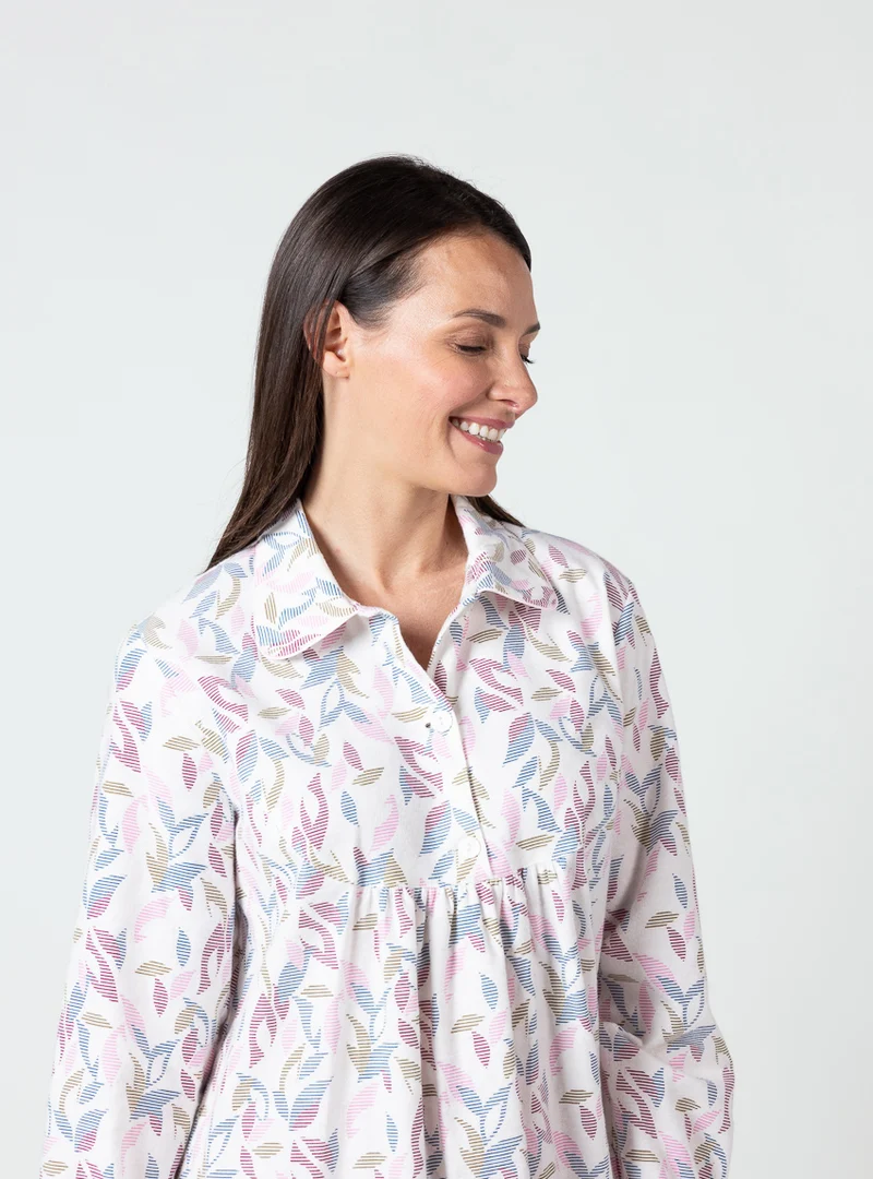 Chemise de nuit femme coton multicolore rose