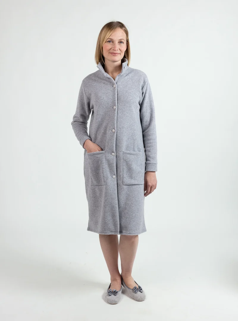 Robe de chambre femme gris chiné