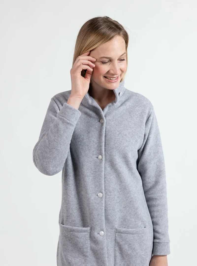 Robe de chambre femme gris chiné