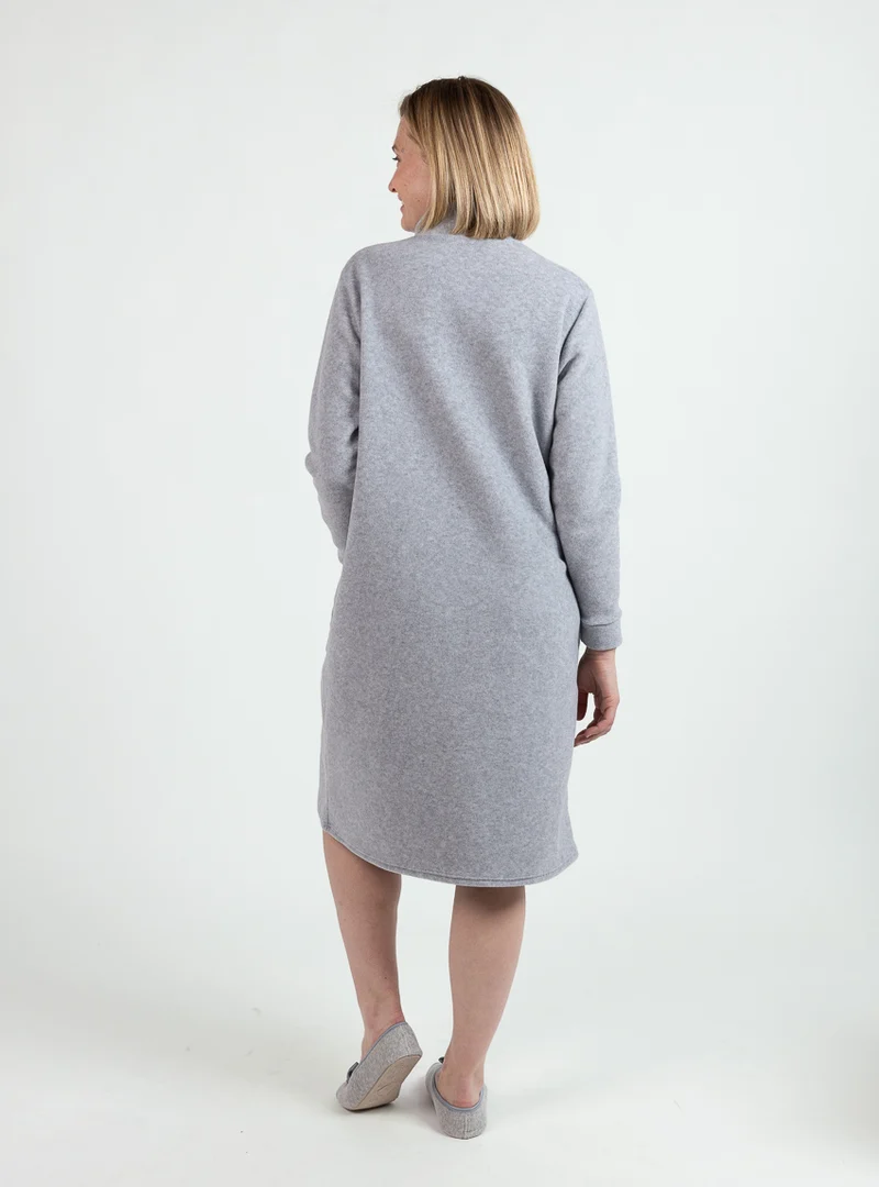 Robe de chambre femme gris chiné