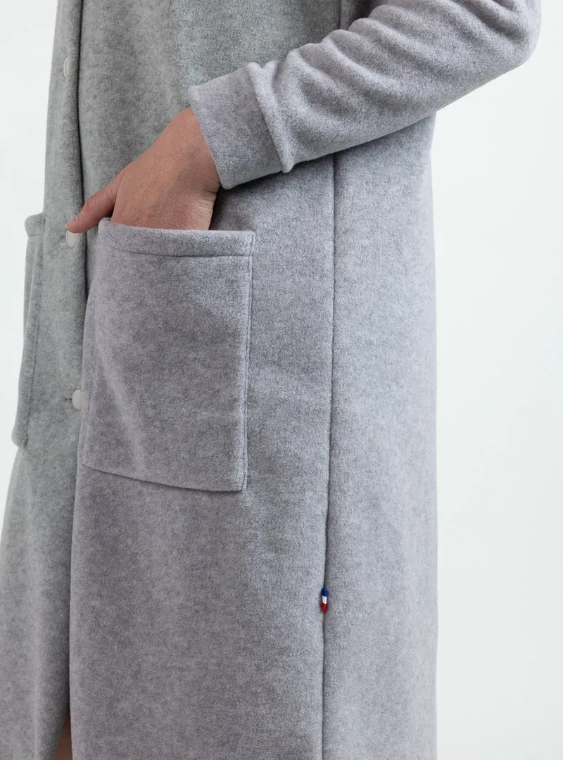 Robe de chambre femme gris chiné