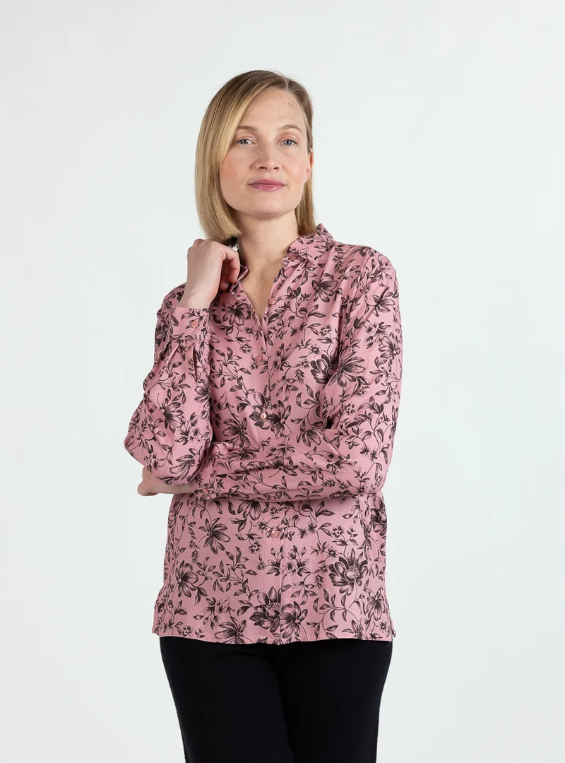 Chemisier femme en viscose chaude rose