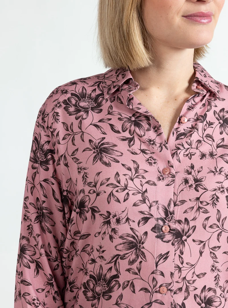 Chemisier femme en viscose chaude rose