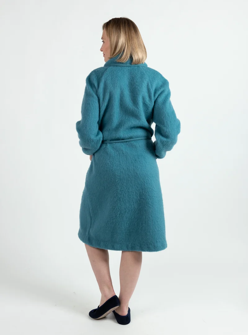 Robe de chambre femme laine pyrenees 7/8 vert opale