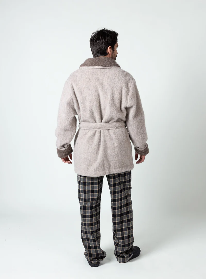 Robe de chambre courte homme beige