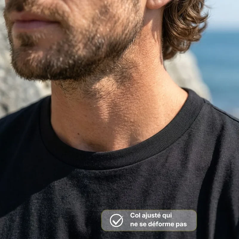 Tshirt noir Jersey coton bio imprimé