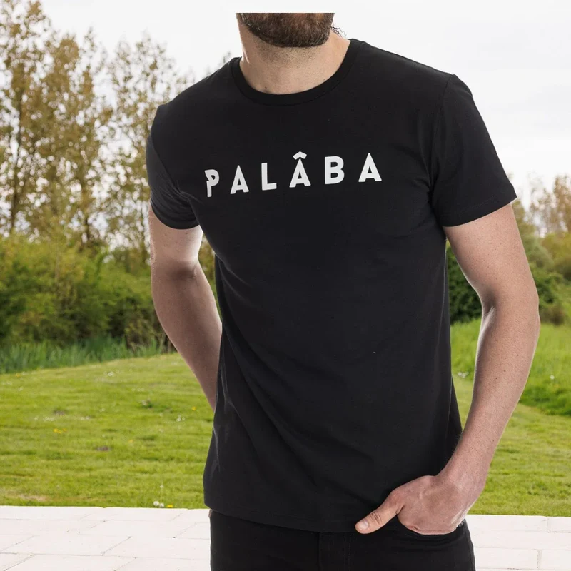 Tshirt noir Jersey coton bio imprimé