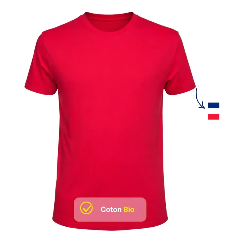 Tee shirt rouge uni manche courte