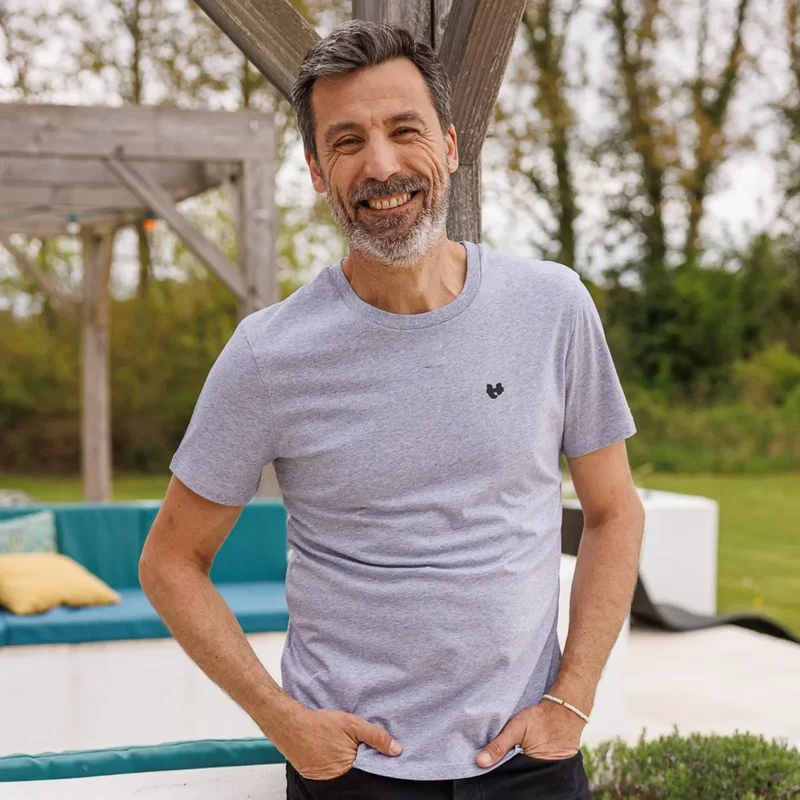 Tee shirt gris homme coton bio