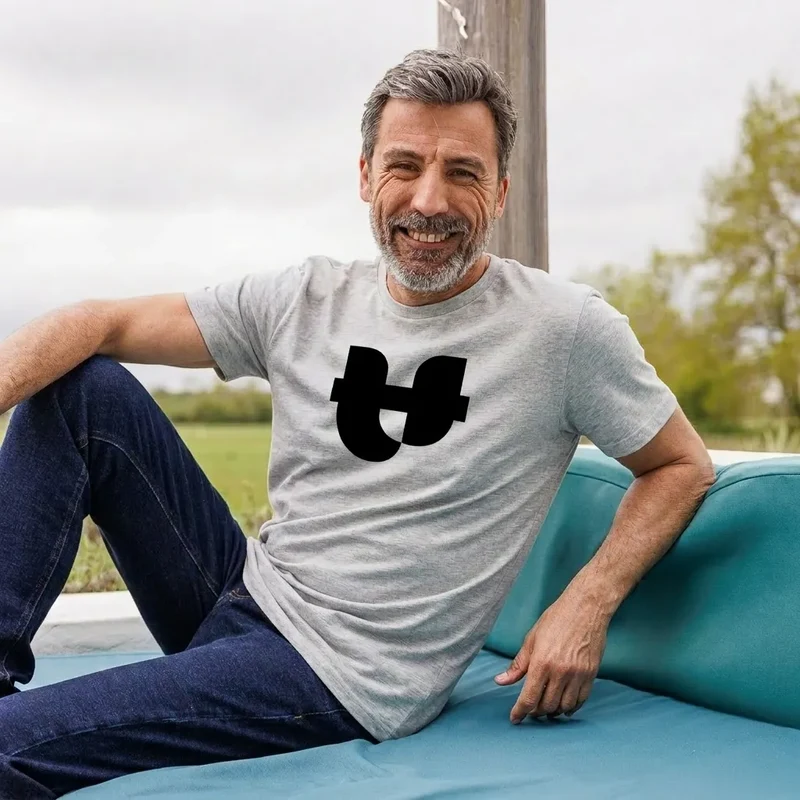Tee shirt gris homme imprimé