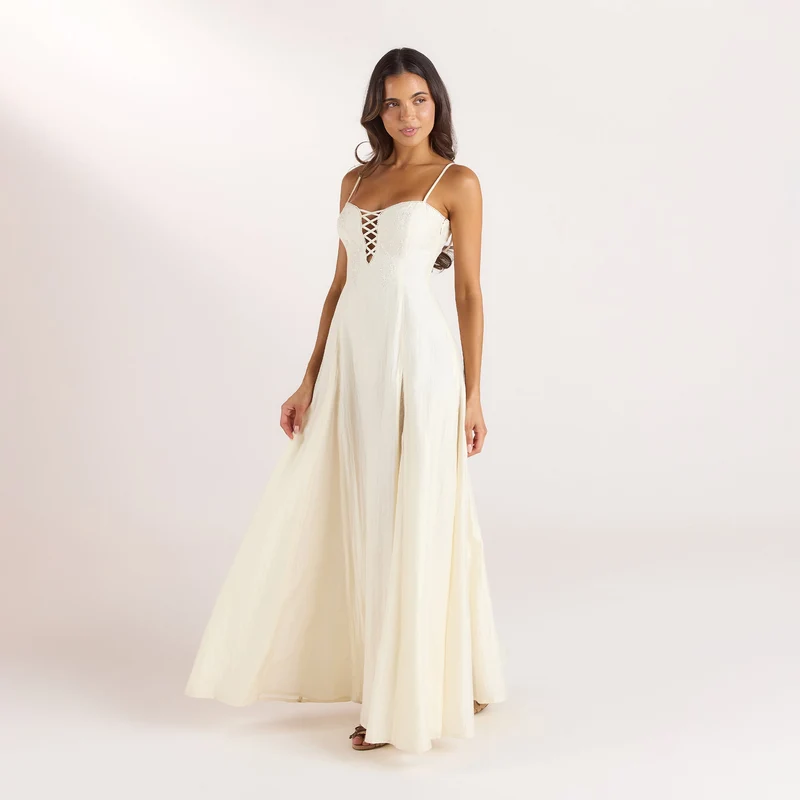 Robe Maxi Brodée - Crème au beurre