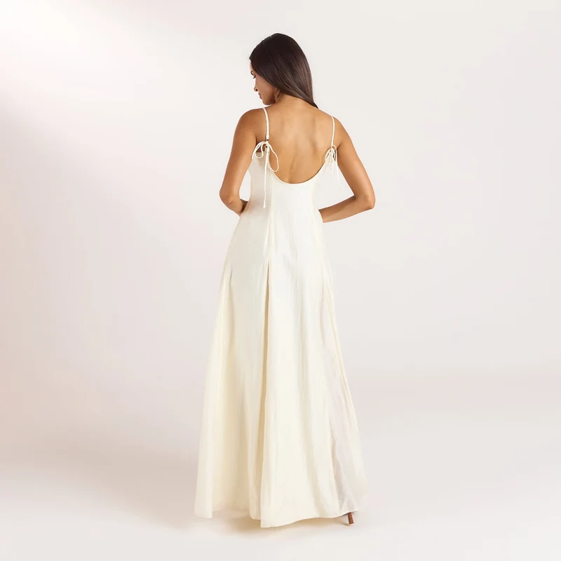 Robe Maxi Brodée - Crème au beurre