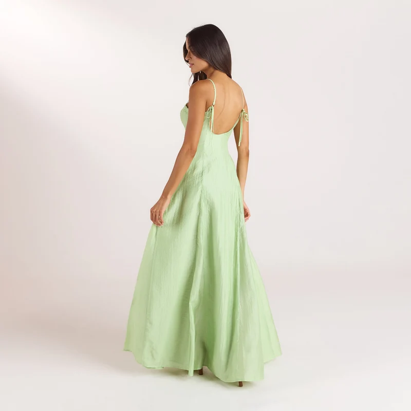 Robe Maxi Brodée - Vert
