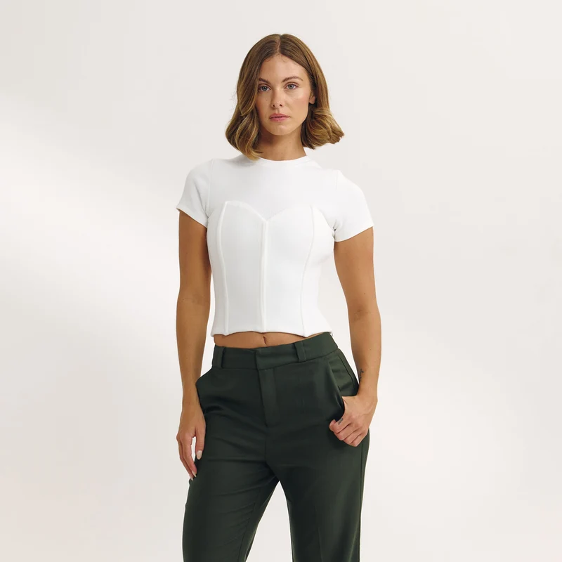 T-shirt Bustier - Écru