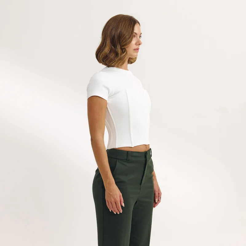 T-shirt Bustier - Écru