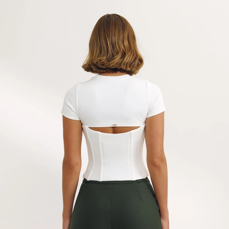 T-shirt Bustier - Écru