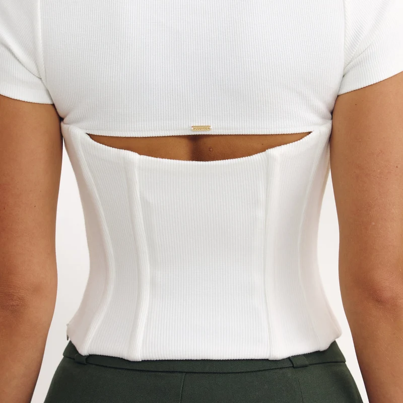 T-shirt Bustier - Écru