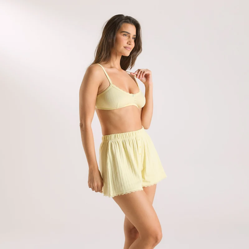 Brassière en Pointelle - Bouton d'or