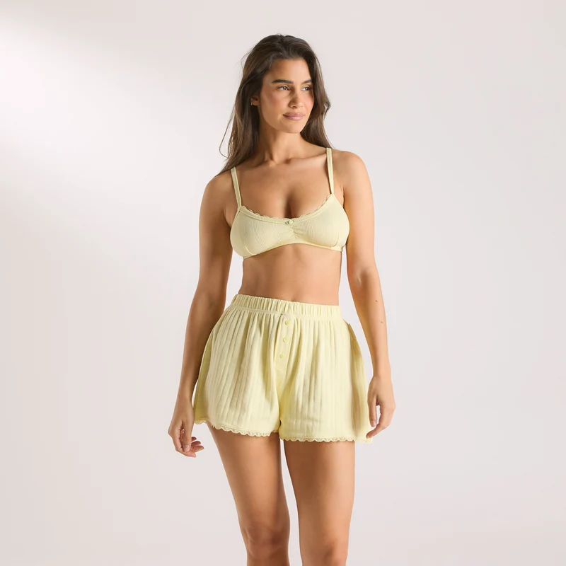 Brassière en Pointelle - Bouton d'or