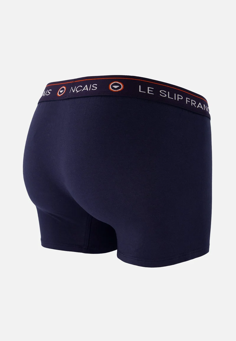Boxer bleu marine en coton - Redoutable Marine Brodé Super Papa