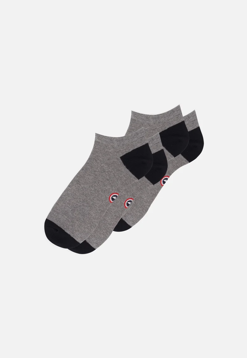 Lot de 2 socquettes en coton - Chaussettes Gris Anthracite Noir
