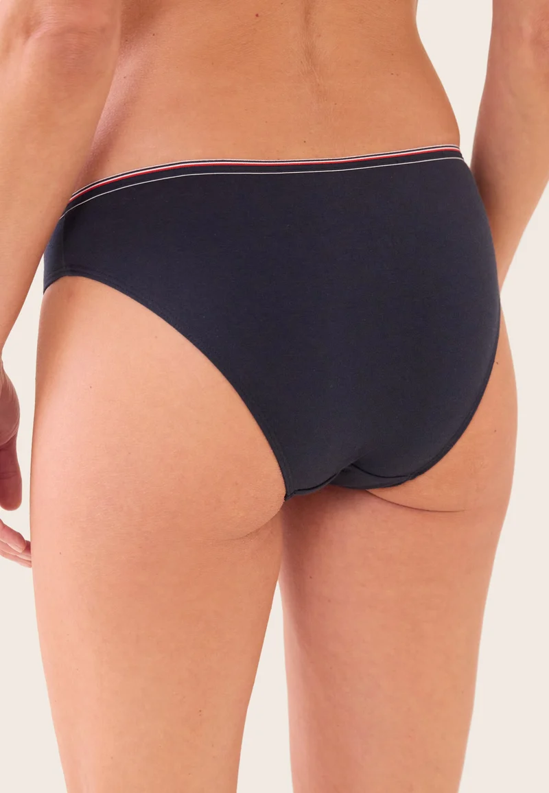 Lot de 2 culottes bleu marine en coton - Lucette Marine Grise
